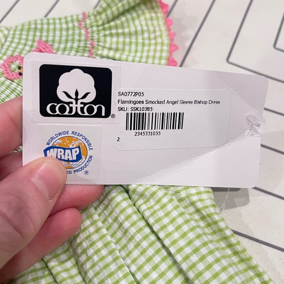 NWT Southern Sunshine Gingham Smocked Flamingo Dress - Picture 7 of 13